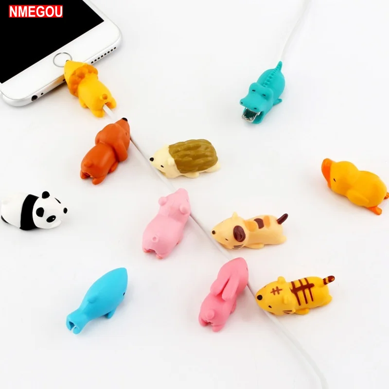 Мультфильм милые животные укусы Usb зарядное устройство кабель протектор для Android Iphone 7 8 плюс Macbook samsung huawei Универсальный телефон Mordida