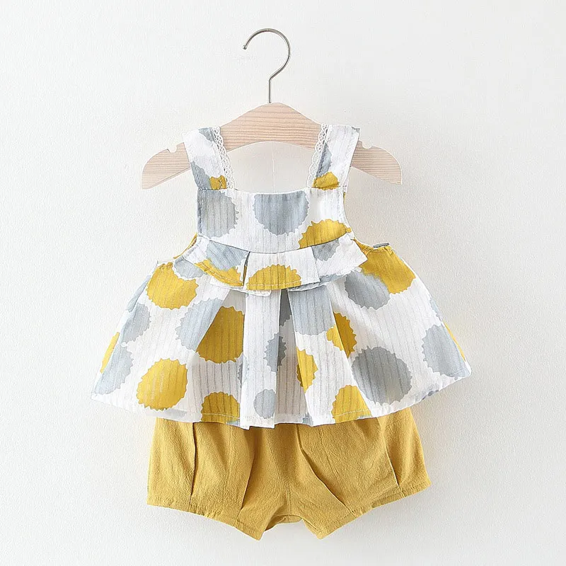 AX1120 yellow Keelorn/Одежда для маленьких девочек г., комплект одежды наряд для маленьких девочек Летний Пляжный наряд в стиле бохо для малышей, одежда футболки+ штаны+ шапка, комплекты - Цвет: AX1120 yellow