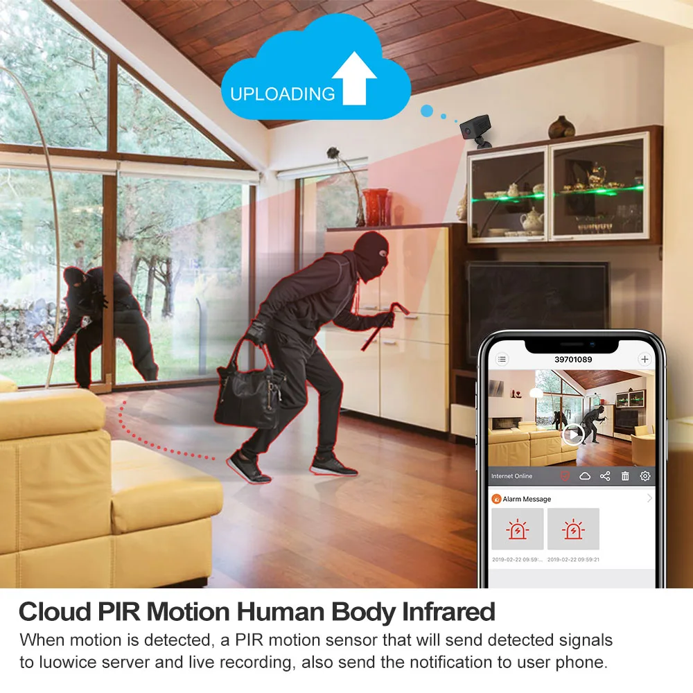 Домашняя камера видеонаблюдения Беспроводная сетевая с Wi Fi 1080P P2P ночное видение