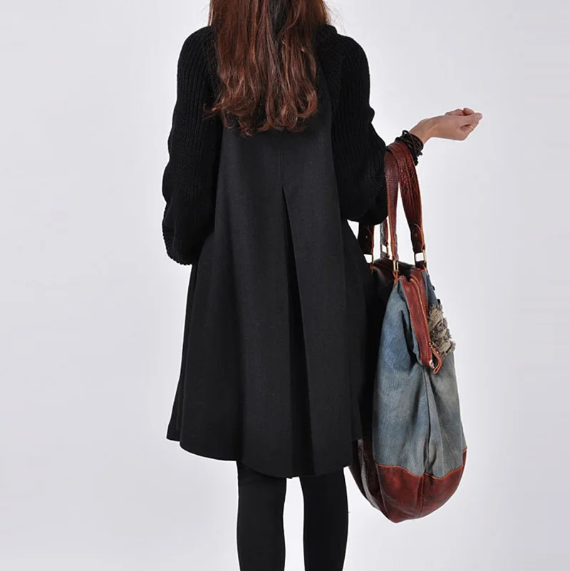 

2019 Hot Long Female Jacket Overcoat Cloak Windbreaker Loose Winter Wool Coat Women Autumn Manteau Femme Hiver Cape Warm Tweed
