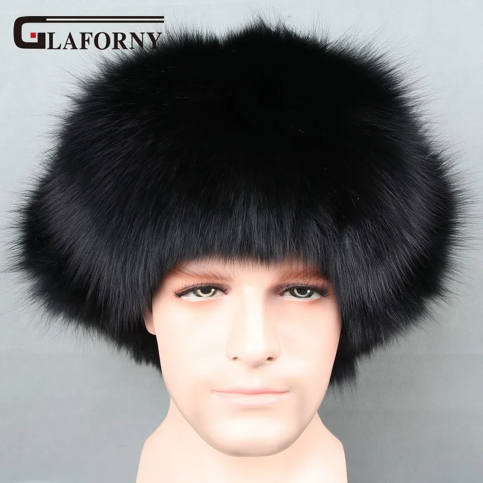 Шапки Glaforny из натурального меха серебристой лисы, мужские шапки из натурального меха енота Lei Feng, шапка для русских мужчин, шапки-бомберы с кожаным верхом