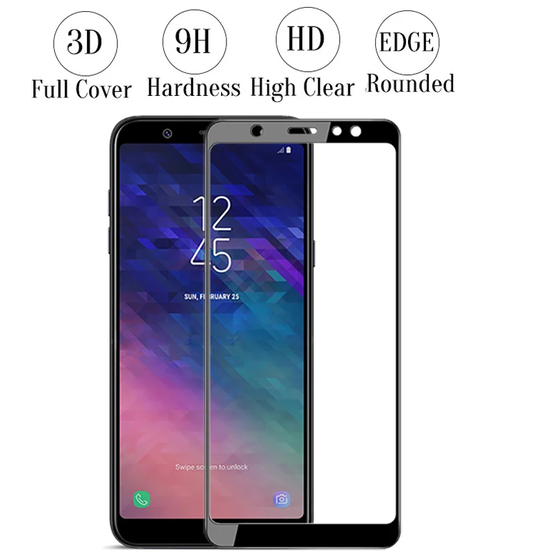 Защитное закаленное стекло 9D для samsung galaxy a6 plus 2018 6a a 6 a6plus a62018|Защитные стёкла и