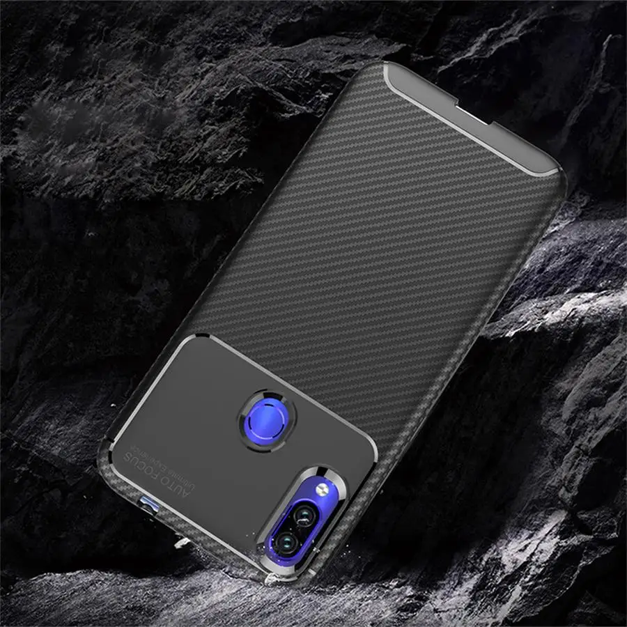 Для Xiaomi Redmi Note 7 Чехол Pro из углеродного волокна Текстура Ударопрочный Мягкий TPU