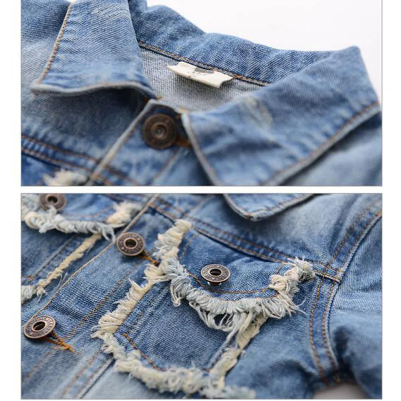 Детская джинсовая куртка хлопковая верхняя одежда для девочек-подростков От 1 до