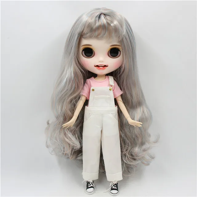 doll clothes shoes 1/6 bjd фабрика blyth кукла синий микс золотые волосы, новое матовое лицо с зубами, белая кожа суставное тело 30 см BL6227/ - Цвет: doll clothes shoes