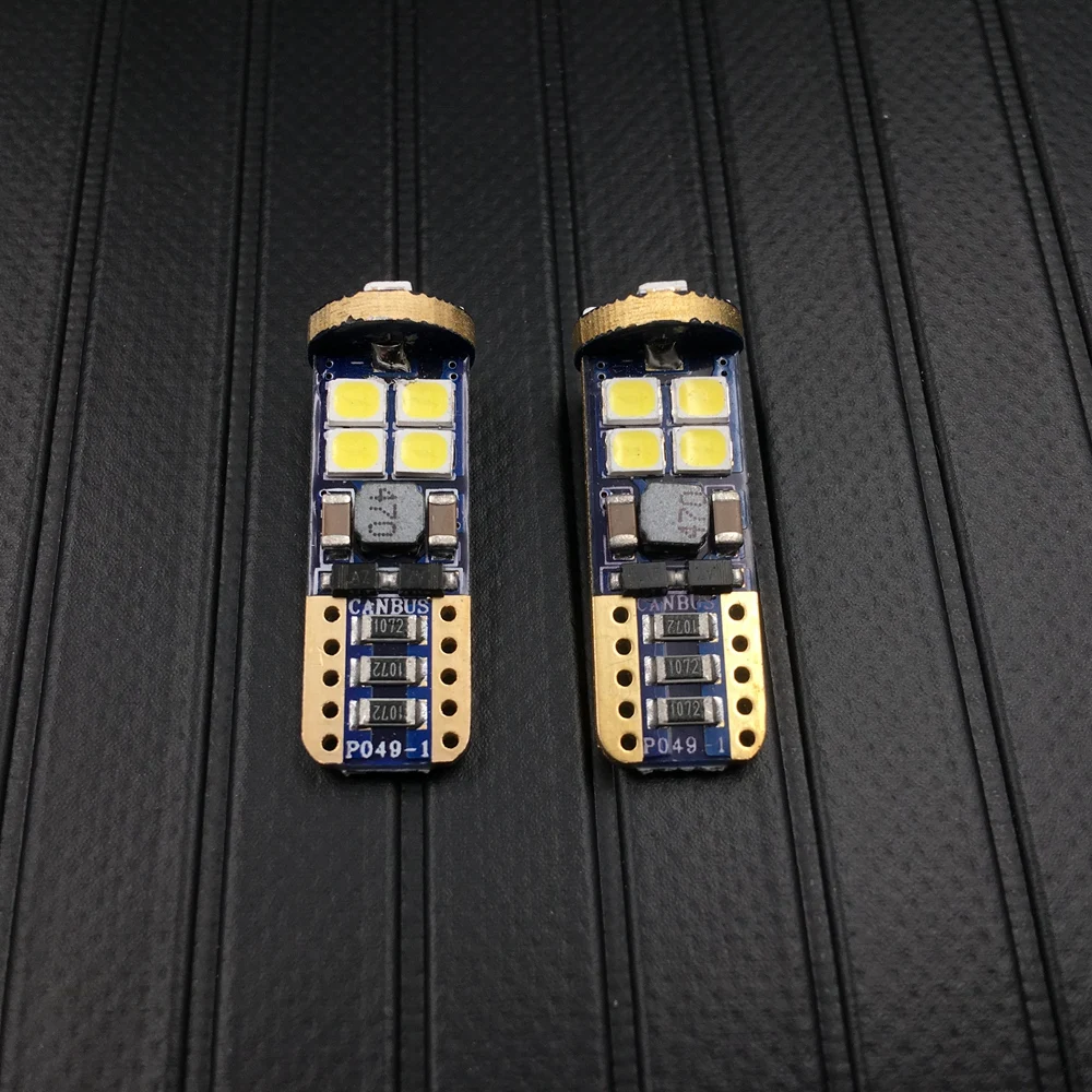 Сверхъяркие Автомобильные светодиодные лампы W5W T10 12 SMD 3030 2 шт. сигнальные для