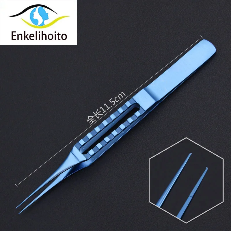 Титановый сплав волос имплантированные пинцеты имплантированные и трансплантированные, микроскопические инструменты, тонкие прямые изогнутые зубы - Цвет: E