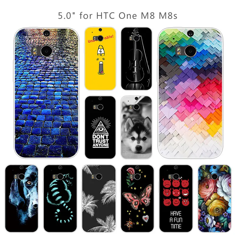 For HTC One M8 M8s Case M8/M8S Cell Phone Cases Soft Tpu Back Cover M8/ M 8 S /M Silicone Brick Road Funda |
