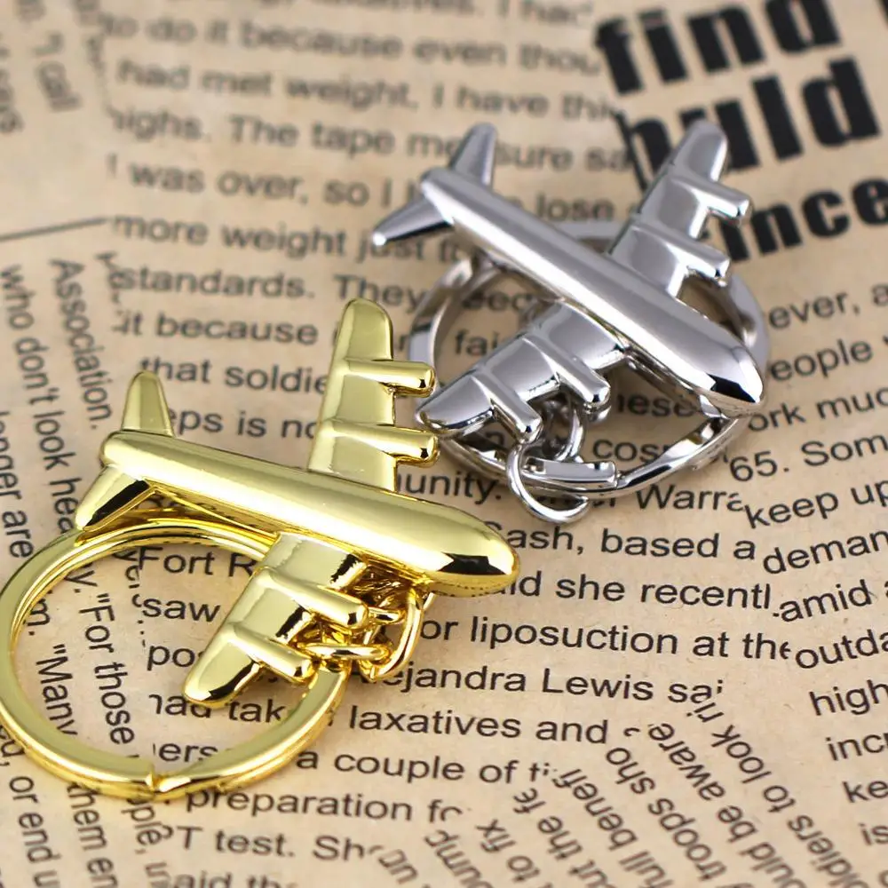 10 шт./лот брелок для ключей Самолет модный полированный хром аксессуары Модель