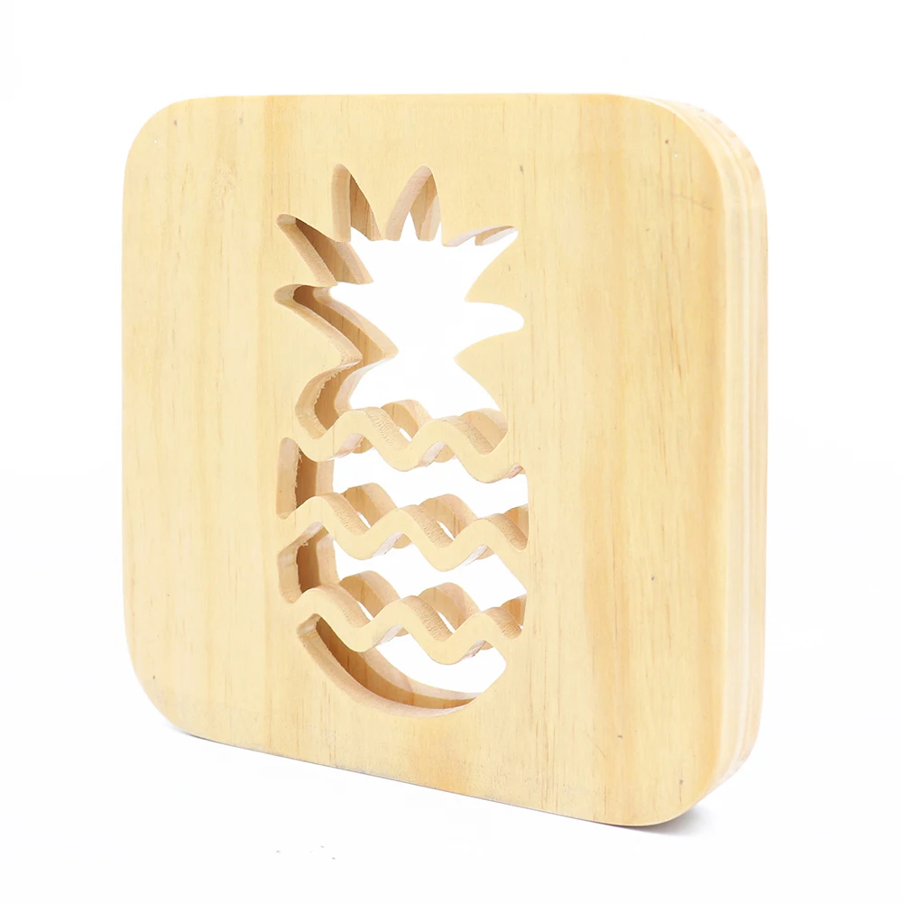 Креативный ананас LED прикроватный ночник USB перезаряжаемая деревянная