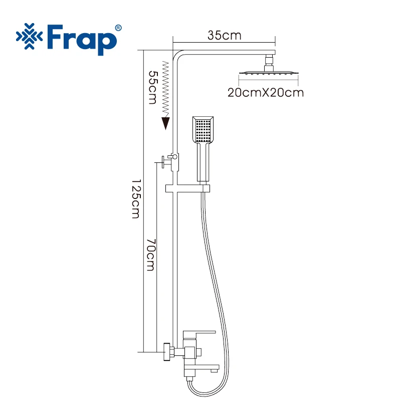 

FRAP Shower Faucets Top quality contemporary bathroom shower faucet mixer set bath shower mixer system stainless steel faucet