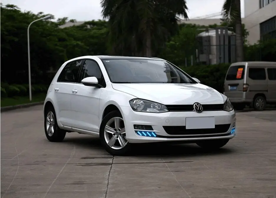 Автомобильные фары bumer для golf 7 golf 7 дневные ходовые дневные огни~ автомобильные аксессуары светодиодный DRL Противотуманные фары для golf 7 дневной свет