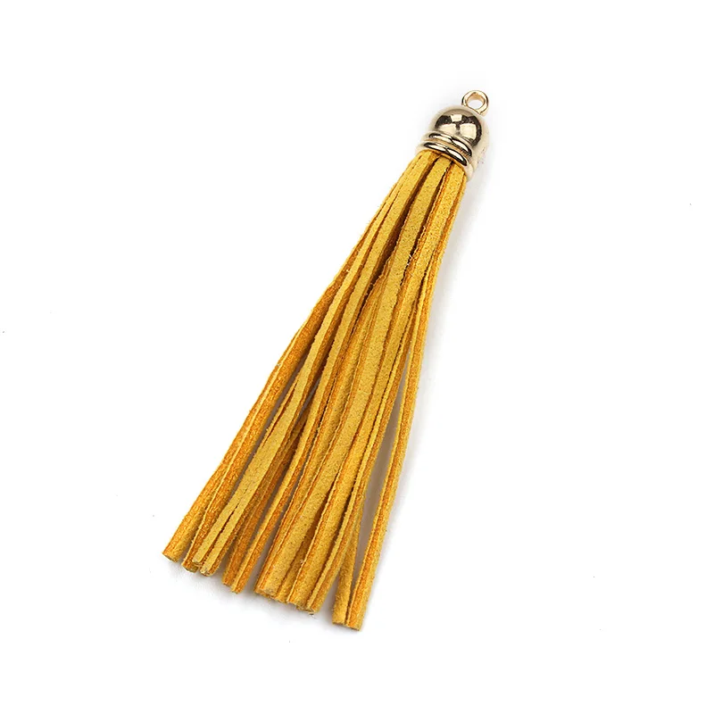 2pcs/lot 80mm mix color Suede Tassels Pendants With gold Caps Macrame For Jewelry Accessory Making DIY Material Findings | Украшения и