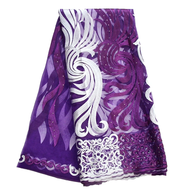 2016 Вышитые Африканский Белый кружевной Ткани Высокого Качества Для Нигерийского