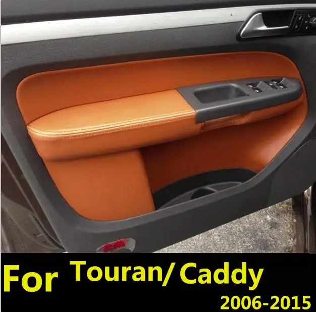 

Подлокотник из микрофибры для передней/задней панели двери Volkswagen Touran Caddy 2006-2015, кожаный чехол, защитная отделка салона автомобиля