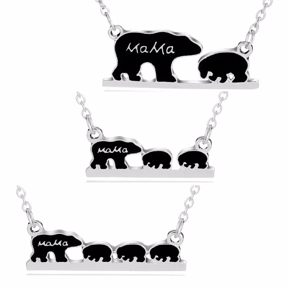 Ожерелье с подвеской в виде мишек для мамы и ребенка подарок всей семьи ожерелье