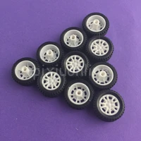 10pcslot j253y mini 20mm model vehicle wheel hollow out rubber plastic wheel diy model car making parts