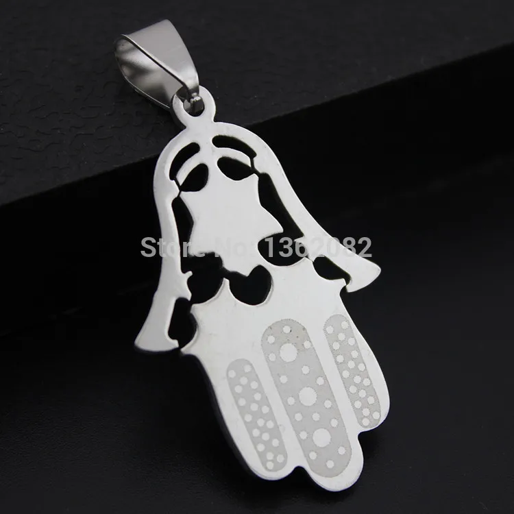 12 шт./лот модное ожерелье из нержавеющей стали хамса Подвеска Фатима колье