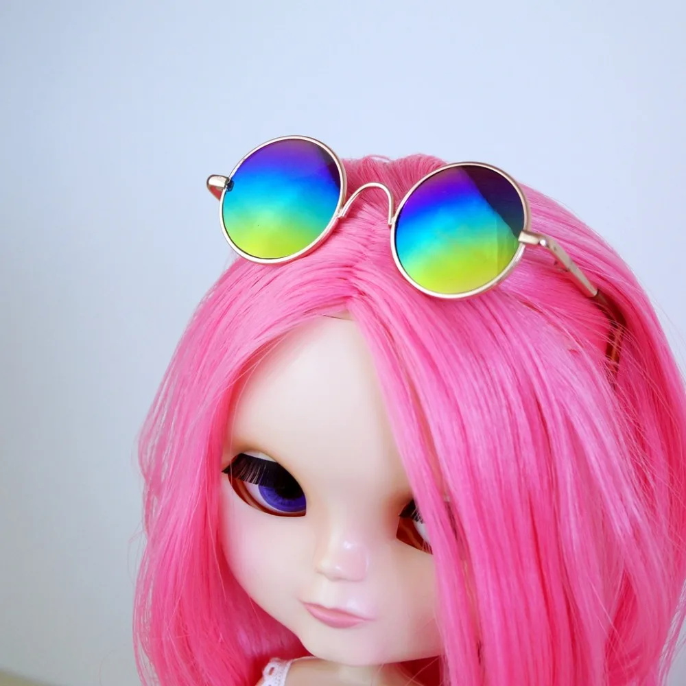 Цветные Милые Круглые Солнцезащитные очки Bookman Prop для 1/6 12 &quotBlyth e Doll Бесплатная