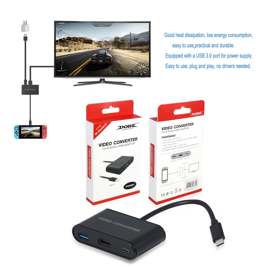 Type-C USB-C to HDMI Adapter HD Video Converter with USB Hub for Nintend Switch Game Console USB3.0 Port | Электроника