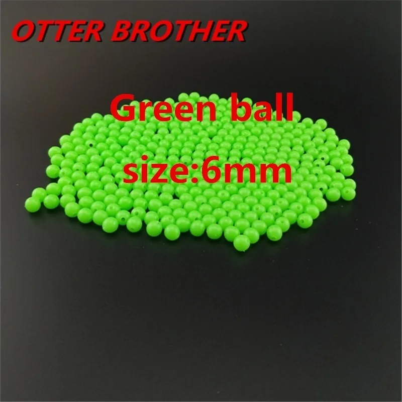 Green ball 6mm 100 шт./лот, люминесцентные бусины, рыболовные космические бобы, круглые плавающие шарики, пробка, ночной пластиковый светильник, светящиеся овальные снасти, приманки, аксессуары - Цвет: Green ball 6mm