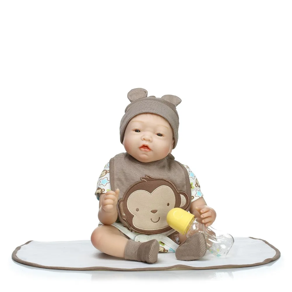2" Кукла reborn Мягкие силиконовые куклы для мальчиков Игрушка-подарок для детей с соской пеленки бутылка bonucas возрождённая
