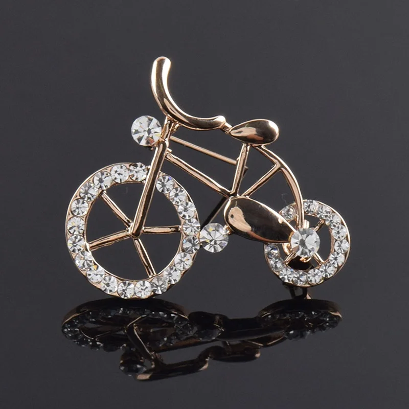 1 шт. элегантная Золотая горная хрусталь в форме велосипеда для мужчин и женщин