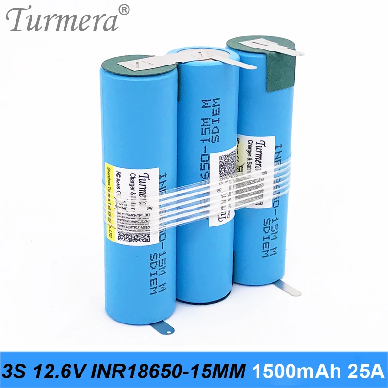 Аккумулятор 3s 12 6 в 10 8 В 18650 inr18650-15mm мА · ч 25 А | Электроника