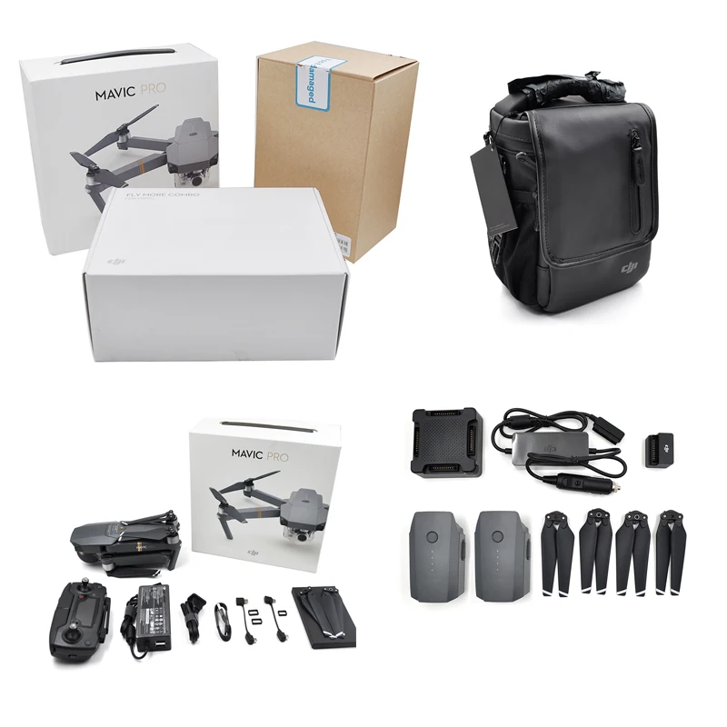 DJI Mavic Pro Fly More Combo Квадрокоптер 4K HD камера 3 оси Gimbal 7 км запись дистанционное управление 12 каналов камера дроны