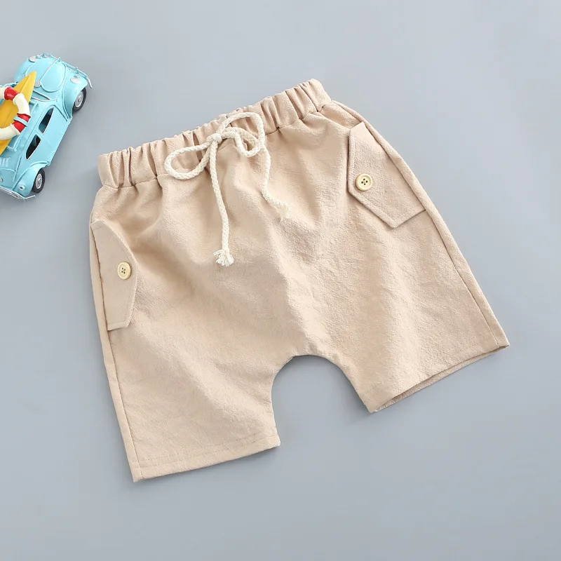 Штаны для мальчиков летние детские льняные брюки одежда шаровары шорты