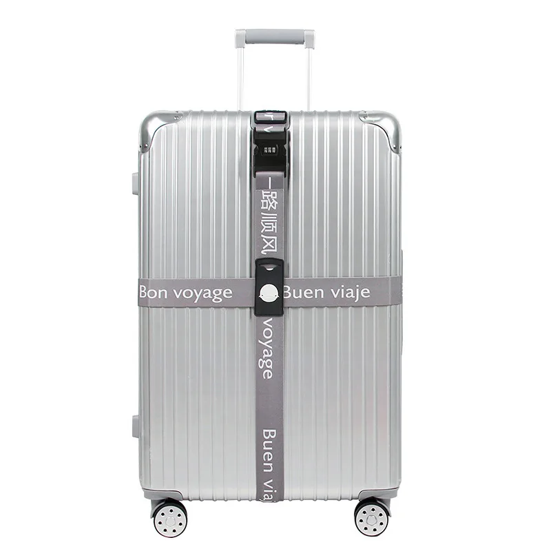Gray Luggage belt 3 цифры Замок с паролем Пряжка ремень для багажа Дорожный чемодан полиэстер крест багажный ремень для обвязки аксессуары для путешествий - Цвет: Gray Luggage belt