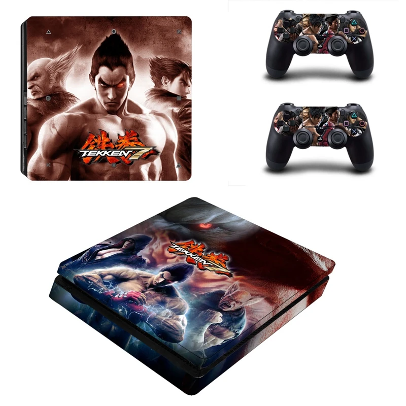 Файтинг Tekken 7 стилизованное покрытие Стикеры чехол для Sony Playstation 4 Slim PS4 тонкая консоль наклейки и надписи 2 контроллеры