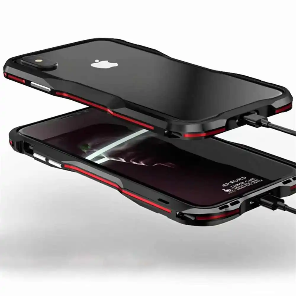 New High Quality Luxury Original Aluminum Metal Bumper For iphone X Case Frame With Button iphoneX Back Cover Border |