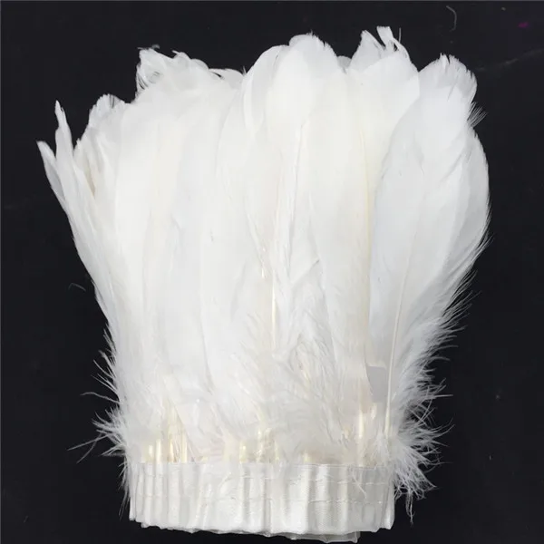 Отделка из белых гусиных перьев 10 м/лот витражные гусиные перышки лента 15-20 см