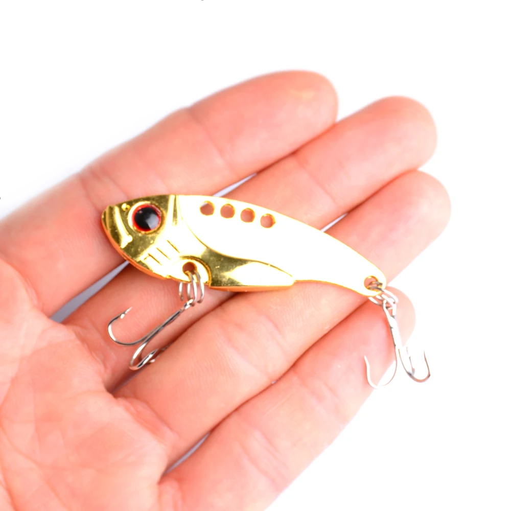

100Pcs 5cm 11g Metal VIB Lures Vivid Vibratory Spoon Lure Fishing Bait Bass Artificial Hard Bait Cicada Lure VIB Bait Tackle