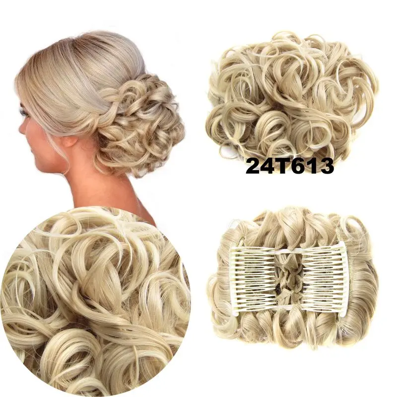 Jeedou Chignon синтетические волосы клип в волосы Updos смесь оттенков серого цвета 100 г натуральные волосы накладной пучок для волос вьющиеся шиньоны