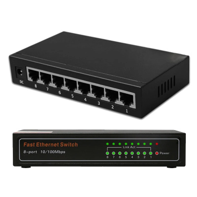 Мини 8 портовый сетевой гигабитный коммутатор 10/100/1000 Мбит/с Fast Ethernet концентратор