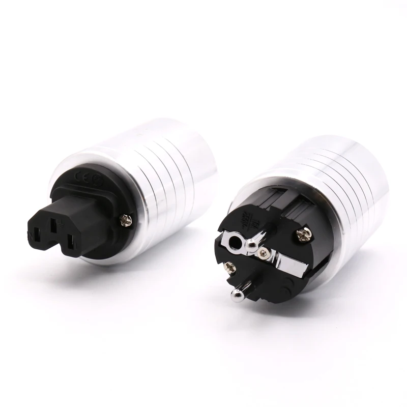 Высокое качество Hifi алюминиевый Rhodiumplated IEC разъем ЕС Schuko евро питания удлинитель