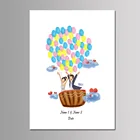 Украшение для свадебной вечеринки 50x70 см Большой размер воздушный шар отпечаток пальца Гостевая книга подарок на день Святого Валентина индивидуальная Картина на холсте