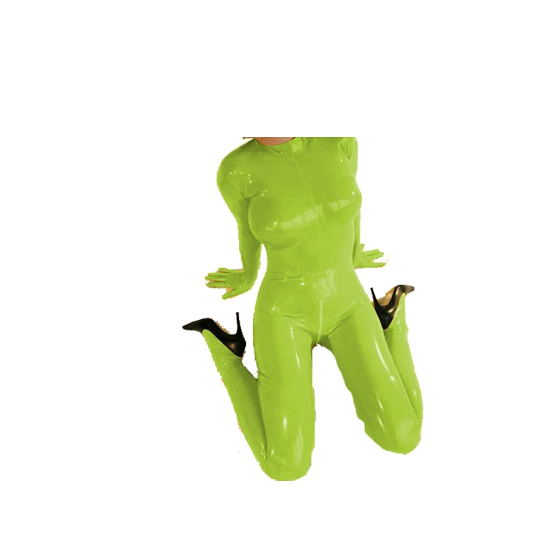 Латекс резиновый женский костюм яблоко зеленые колготки Боди размер XXS-XXL |