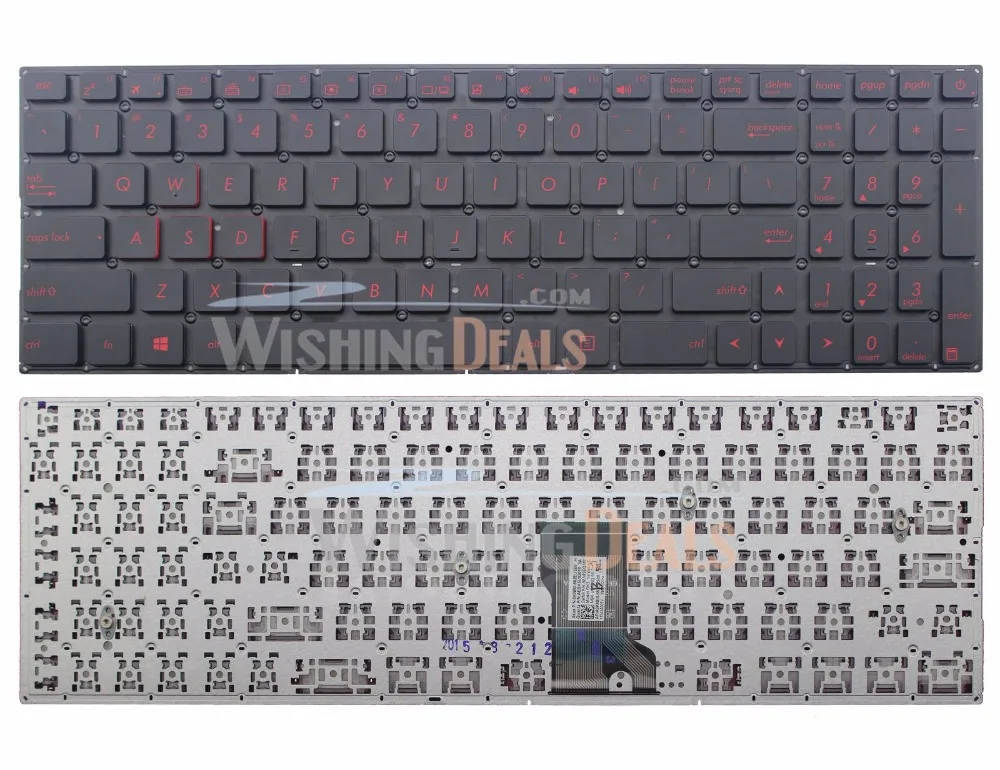Новый для ASUS N501 N501J N501JW N501V N501VW раскладка клавиатуры США черного цвета с красным