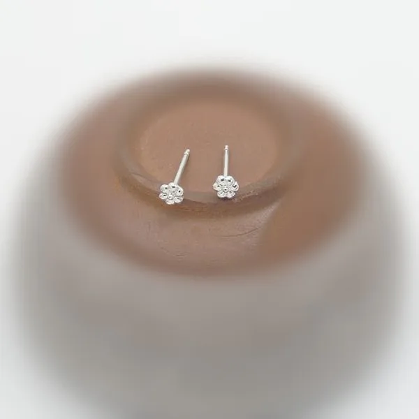 Стерлинговое Серебро серьги-гвоздики гипоаллергенные 925 Слива мини простой |