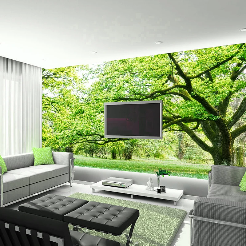 

Photo wallpaper Seamless 3D stereoscopic tree landscape murals living room bedroom sofa TV background wallpaper