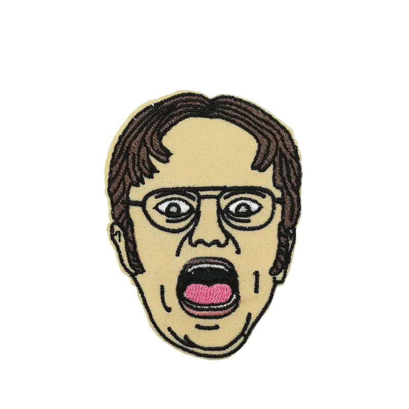 Офиса Дуайт SCHRUTE управления шляпа из эмали деко вышитые Новое железо и пришить