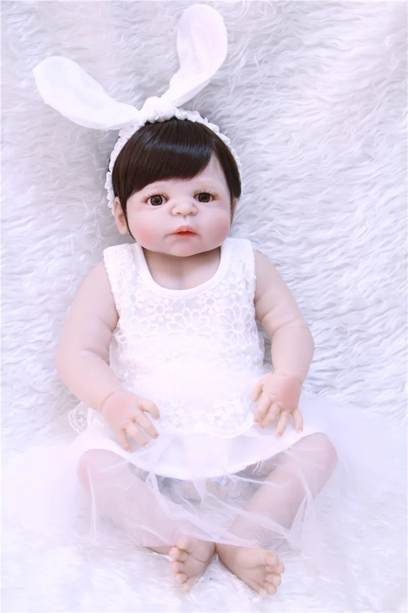 22 дюйма новинка ручная работа полный силикон reborn baby восхитительный Реалистичный