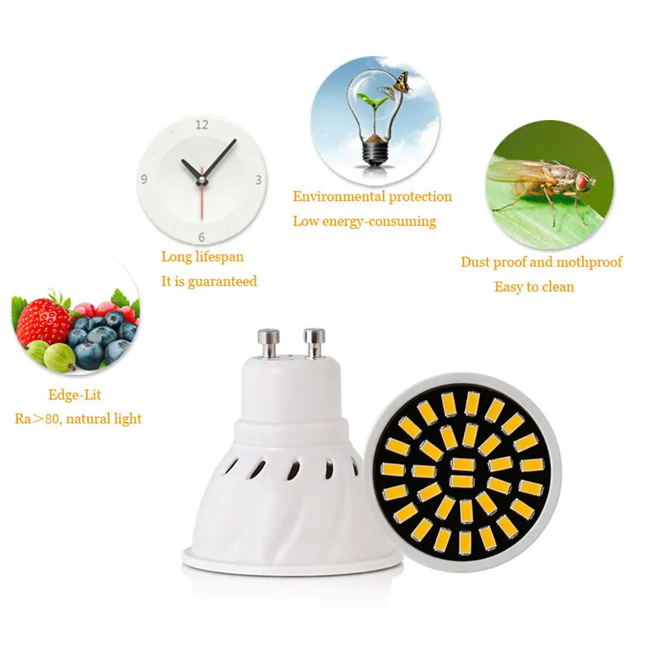 GU10 светодиодный светильник лампа gu 10 AC 220 V 110 V SMD 5733 лампочки 4 W 6 W 8 W Ampoule светодиодный светильник Luz Bombillas для домашнего освещения