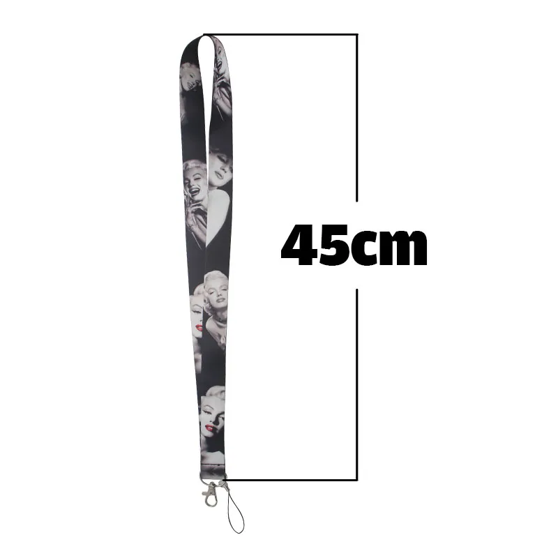 P2200 Dongmanli Мэрилин Монро Брелок lanyards держатель удостоверения личности ID карта Пропуск Тренажерный зал мобильный телефон USB бейдж держатель ключевой ремень