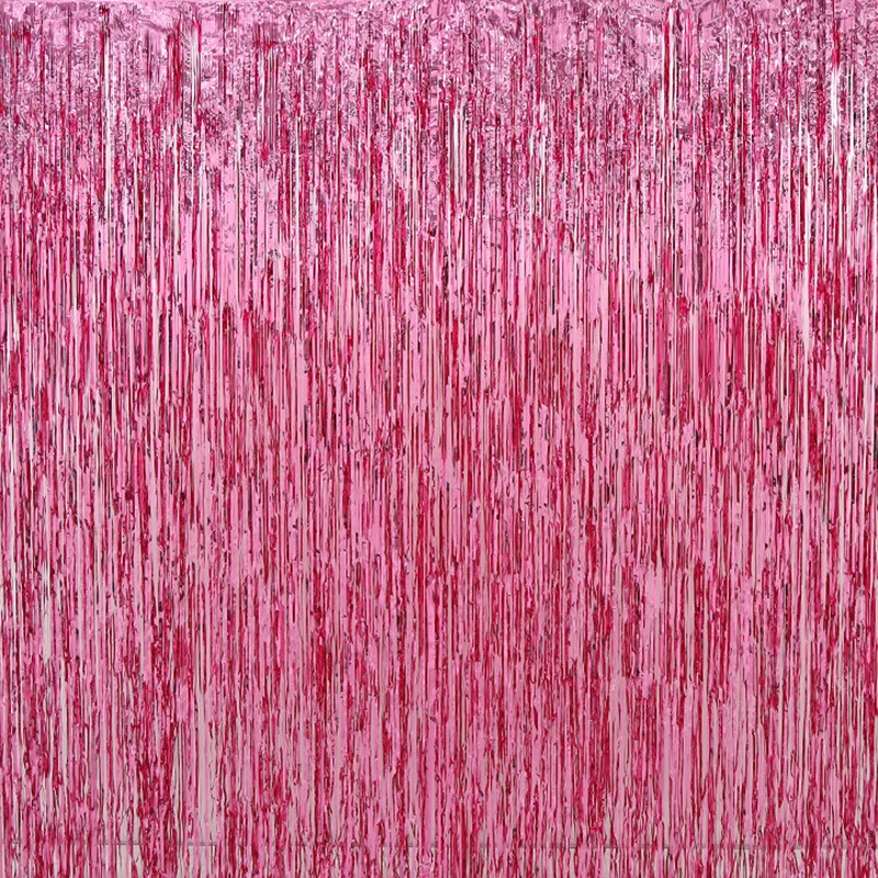 1 м x 2 розово-золотая металлическая фольга мишура занавеска с бахромой дверь