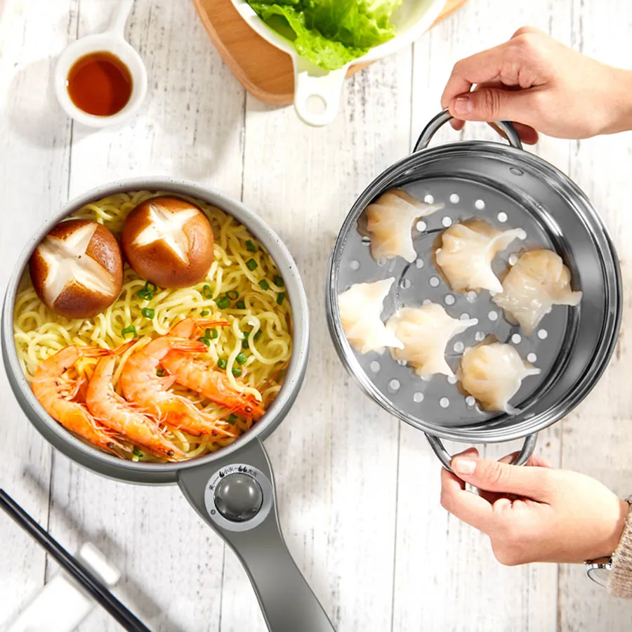 Portable Electric Multi Cooker Multicooker Noodle Cooker Pot Kitchen Mini Hot Pot Hotpot Steamer Fry Pan Dorm Room