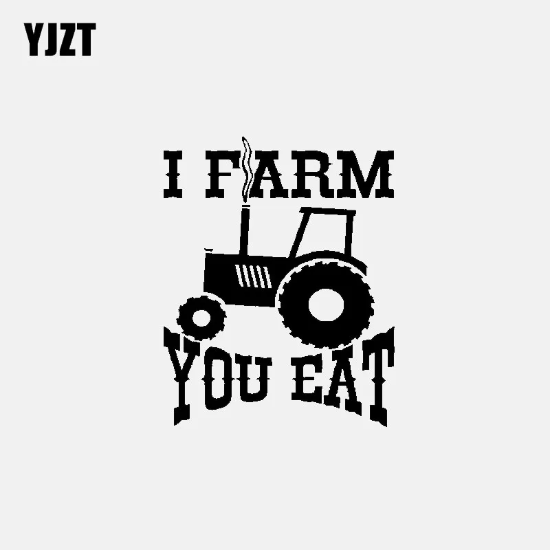 

YJZT 11,4 см * 14,4 см I FARM YOU EAT забавные виниловые наклейки на автомобиль дизельные черные/серебряные Фотообои